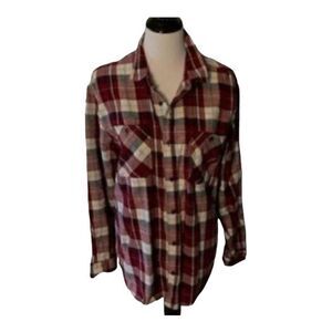 LEVI’S Women's Red Check Flannel Utility Shirt size L